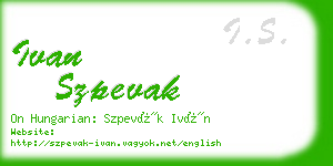 ivan szpevak business card